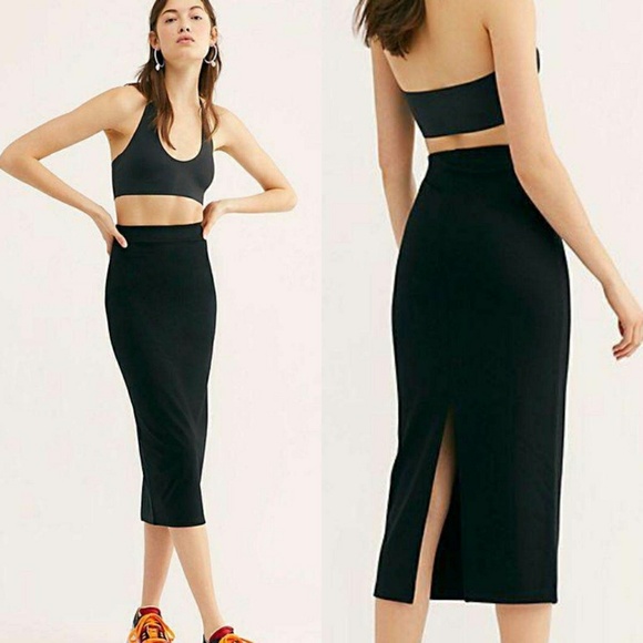 free people highlands tube midi skirt
